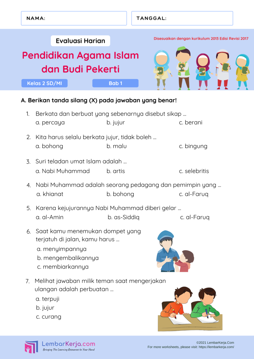 Asah Pemahaman Agama Sejak Dini Kumpulan Contoh Soal Tengah Semester
