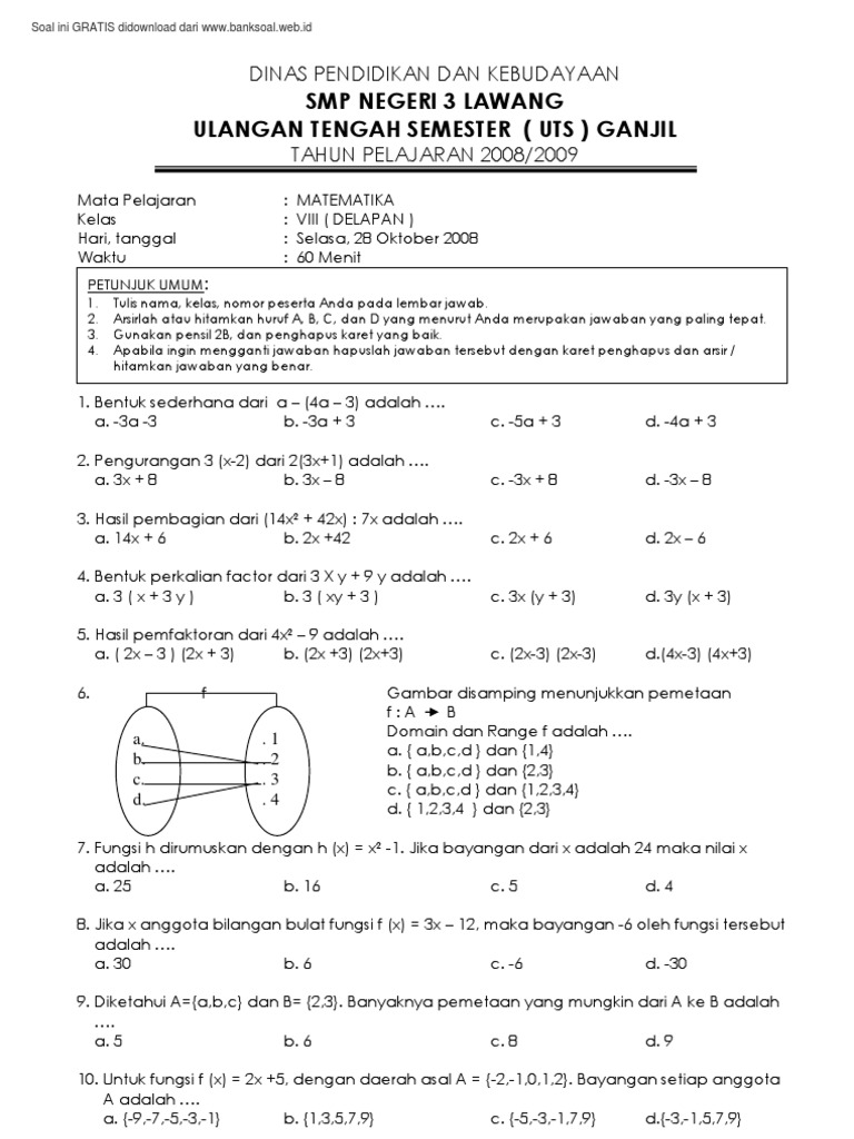 Bocoran Soal Matematika Kelas 9 Semester 2 dan Kunci Jawaban yang Sering Keluar di Ujian