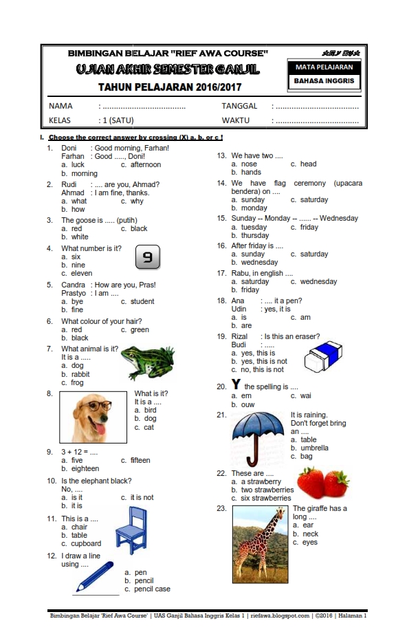 Soal Pts Bahasa Inggris Kelas 8 Semester 2 - Piffle me