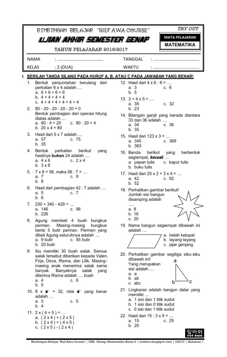 7 Rahasia Cepat Menjawab Soal UTS Matematika Kelas 4 Semester 2 Agar Dapat Nilai Sempurna