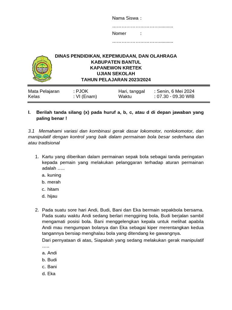 Akhirnya Terungkap! 3 Bocoran Soal Ujian Sekolah PJOK SD 2026 yang Wajib Dihafal