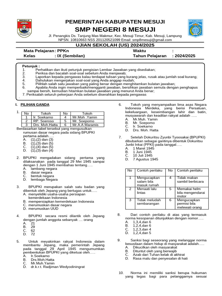 Akhirnya Terungkap! Kunci Jawaban STS 2026 untuk Ujian Sekolah PKN Kelas 9 2025 Akhirnya Terungkap! Kunci Jawaban STS 2026 untuk Ujian Sekolah PKN Kelas 9 2025