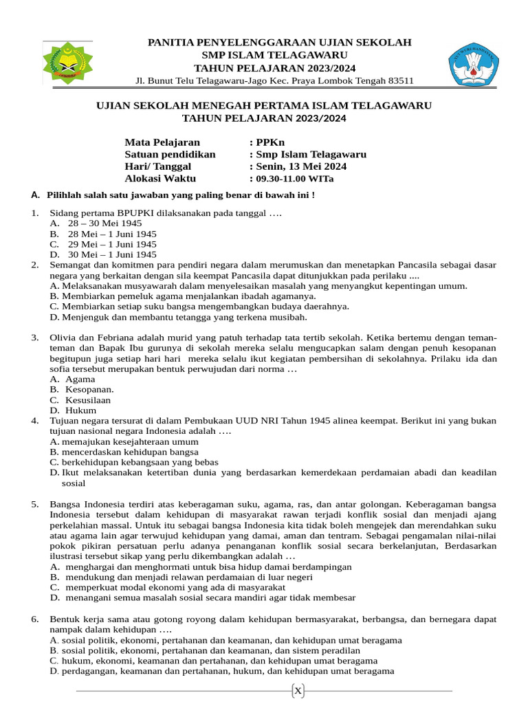 Ternyata Ini Bocoran Soal Ujian Sekolah PKN SMP 2026 yang Mengejutkan!