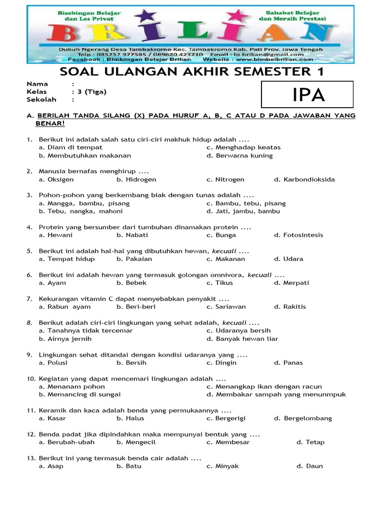 3 Rahasia Mengerjakan Soal IPA Kelas 3 SD Semester 1 yang Selama Ini Jarang Diketahui 3 Rahasia Mengerjakan Soal IPA Kelas 3 SD Semester 1 yang Selama Ini Jarang Diketahui