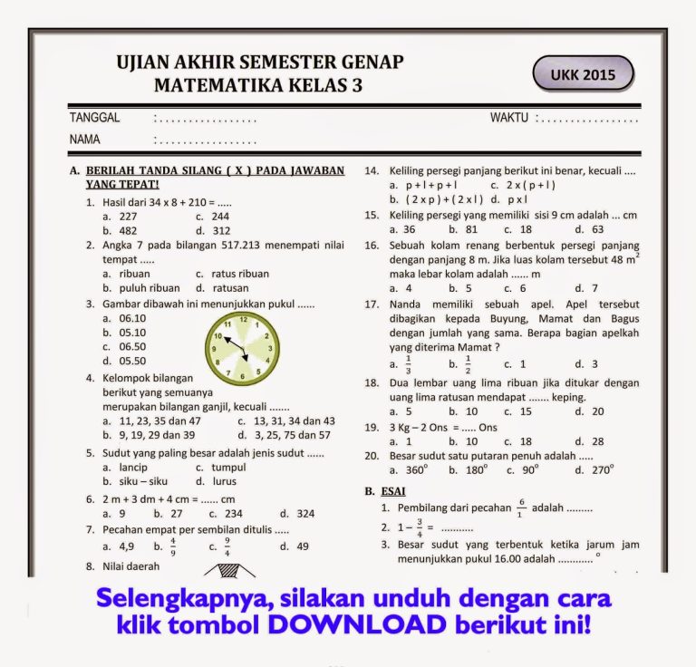 5 Rahasia Sukses Download Soal PAS Kelas 3 Semester 2 Kurikulum 2013 Matematika yang Ternyata Jarang Diketahui 5 Rahasia Sukses Download Soal PAS Kelas 3 Semester 2 Kurikulum 2013 Matematika yang Ternyata Jarang Diketahui