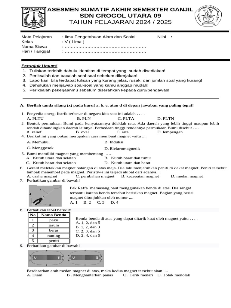 Soal Ujian IPA Kelas 5 Kurikulum Merdeka PDF