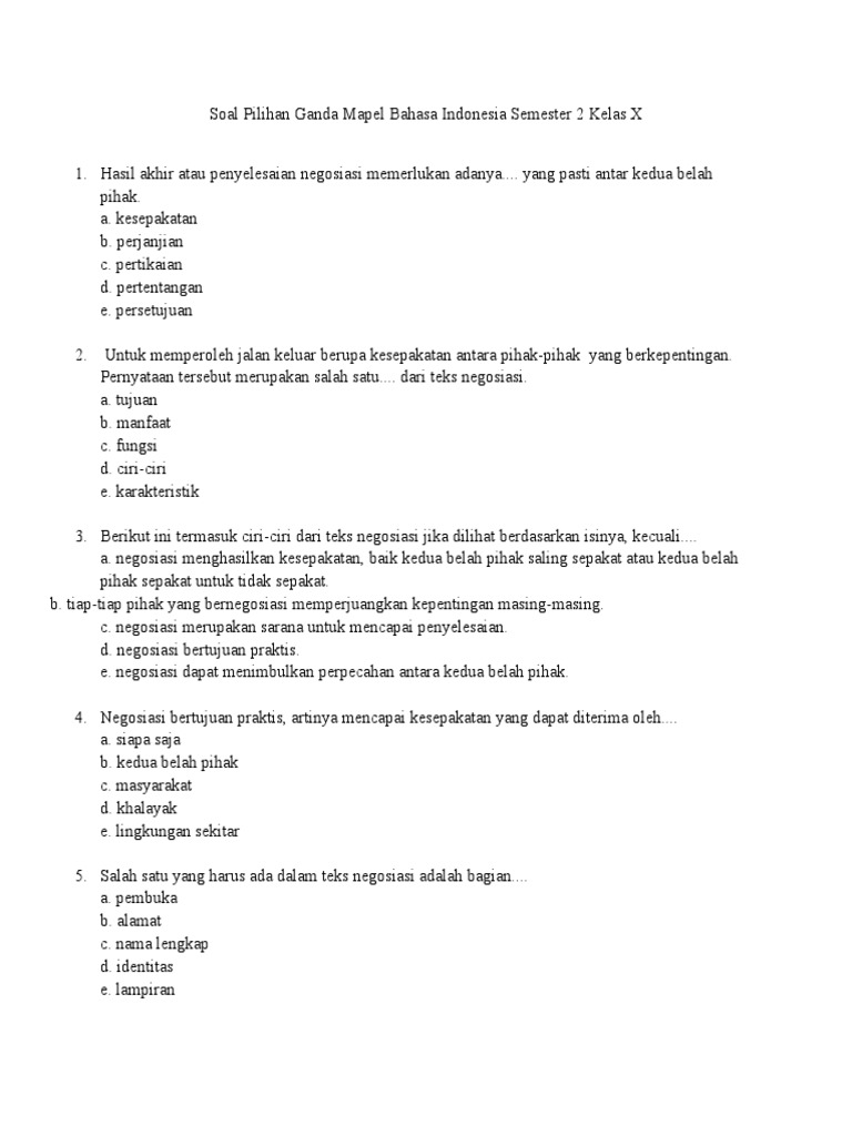 10 Rahasia Soal Bahasa Indonesia Kelas X Semester 2 yang Wajib Tahu Sebelum Ujian Besok