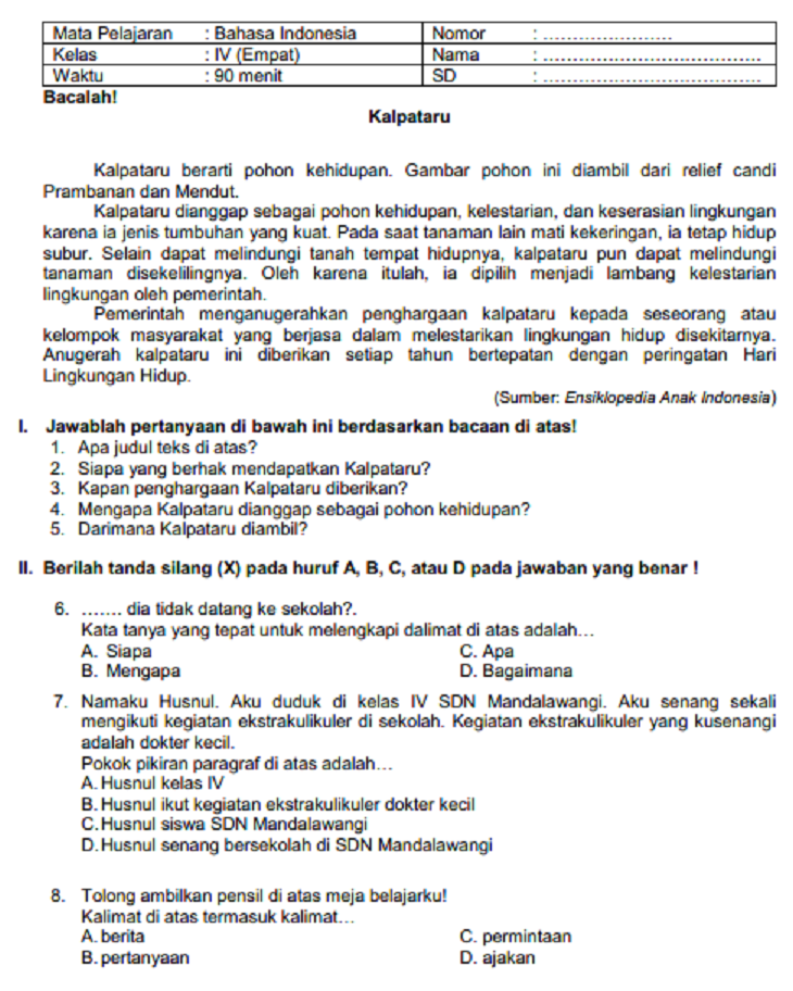 5 Langkah Cepat Kuasai soal dan kunci jawaban bahasa indonesia kelas 4 semester 1 Akhirnya