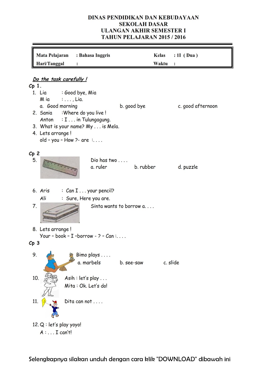 7 Tips Cepat Menguasai Bahasa Inggris contoh soal bahasa inggri kelas 1 sd semester 2