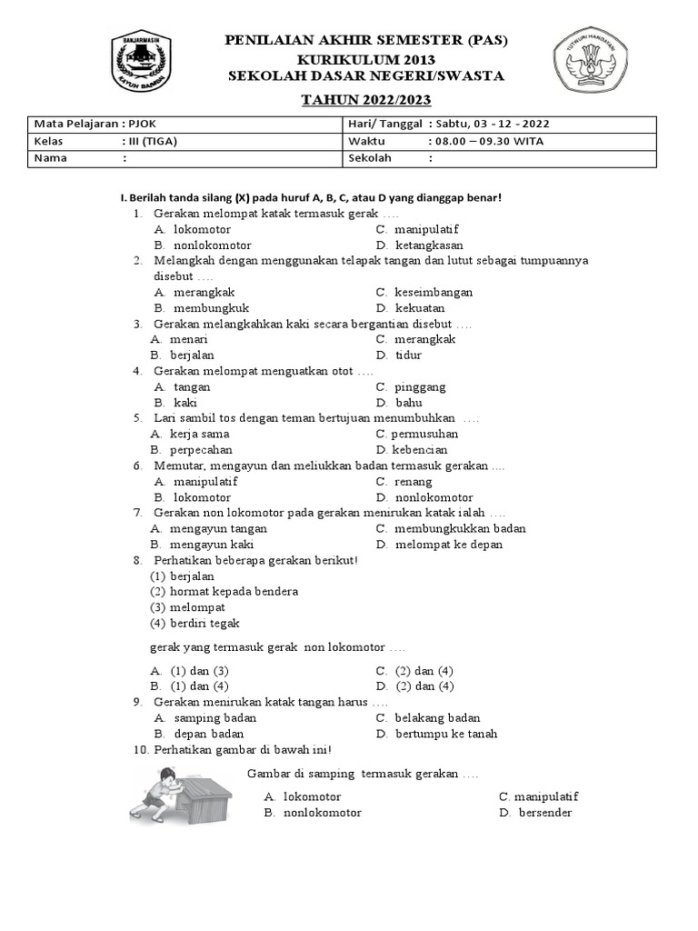 Soal Pas Kelas 3 Sem 1 2022 2023 PDF