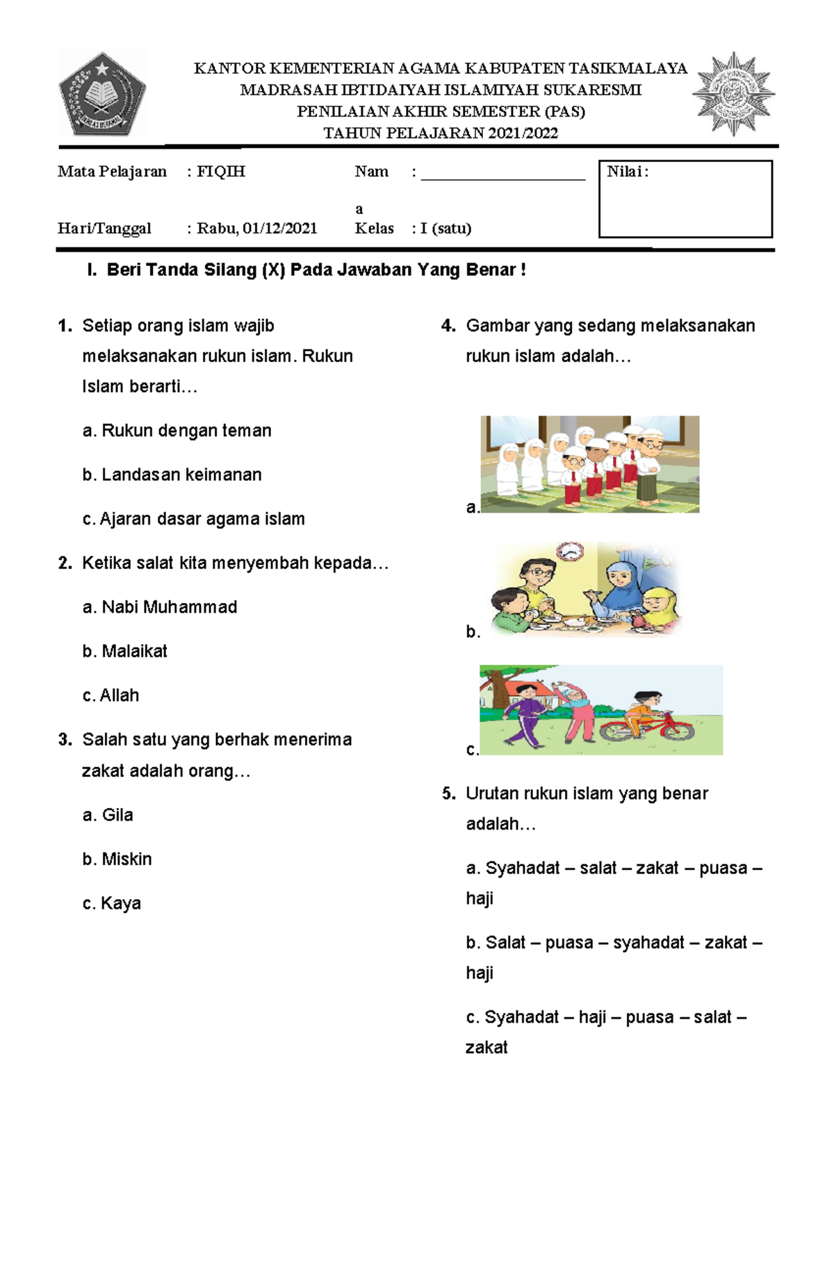Persiapan Ujian Akhir Semester PAS Genap Kelas 1 SD Panduan Lengkap