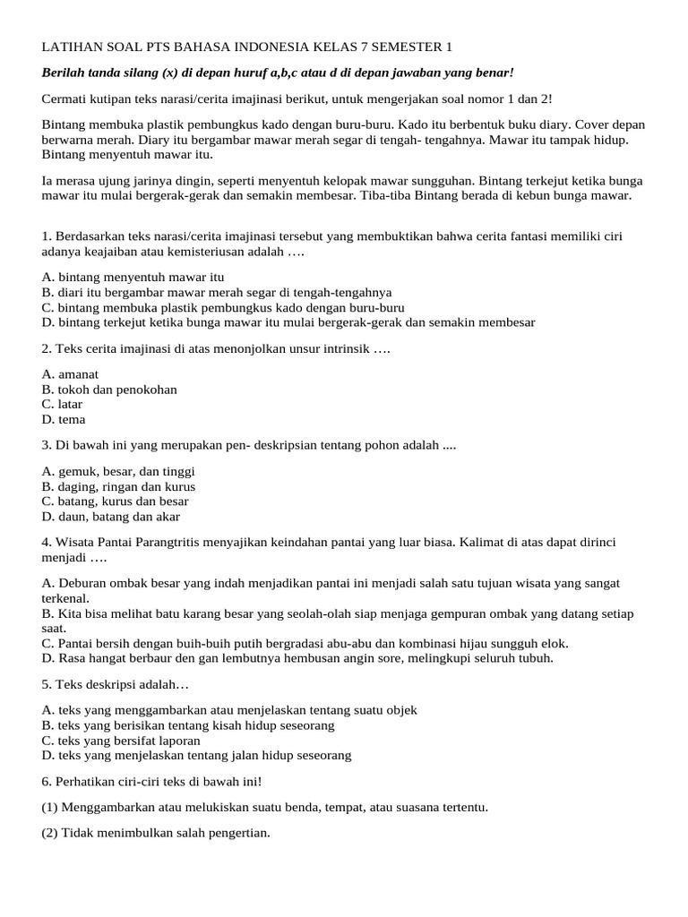 Rahasia Menguasai Latihan Soal Bahasa Indonesia Kelas 7 Semester 1 dalam 5 Hari Ujian