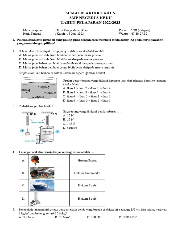 Soal Ipa Kelas 8 Sem 2 PDF