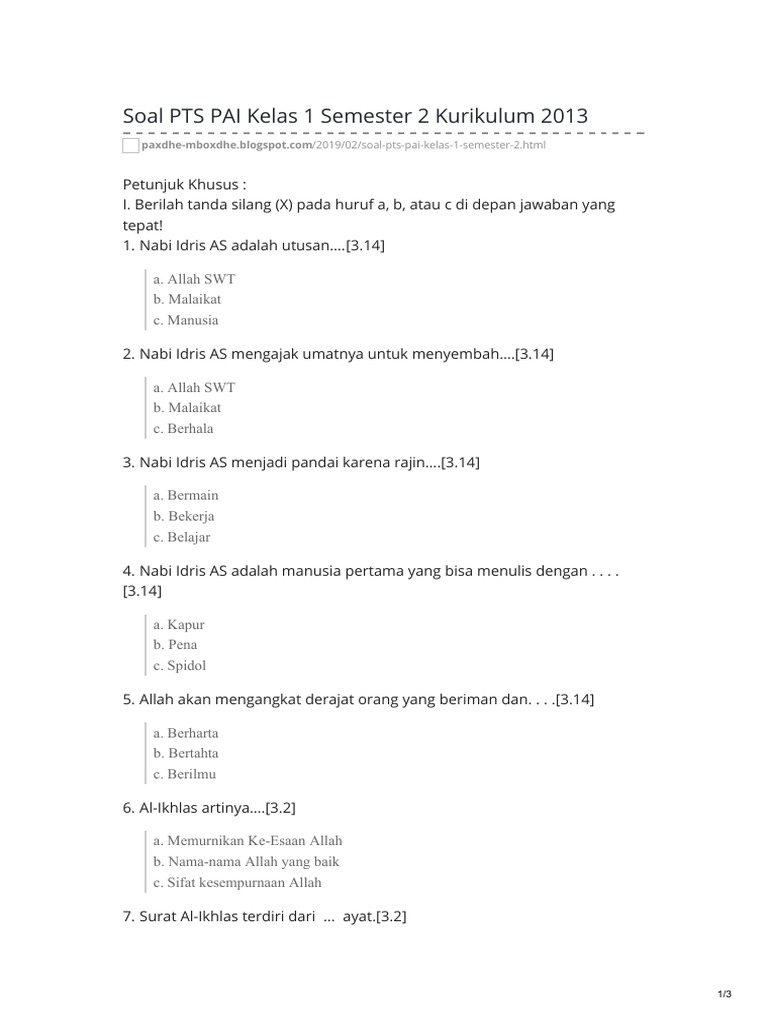 Terbukti Mudah! 7 Tips Menguasai Soal Pai Kelas 1 Semester 2 Kurikulum 2013 di Tahun 2026