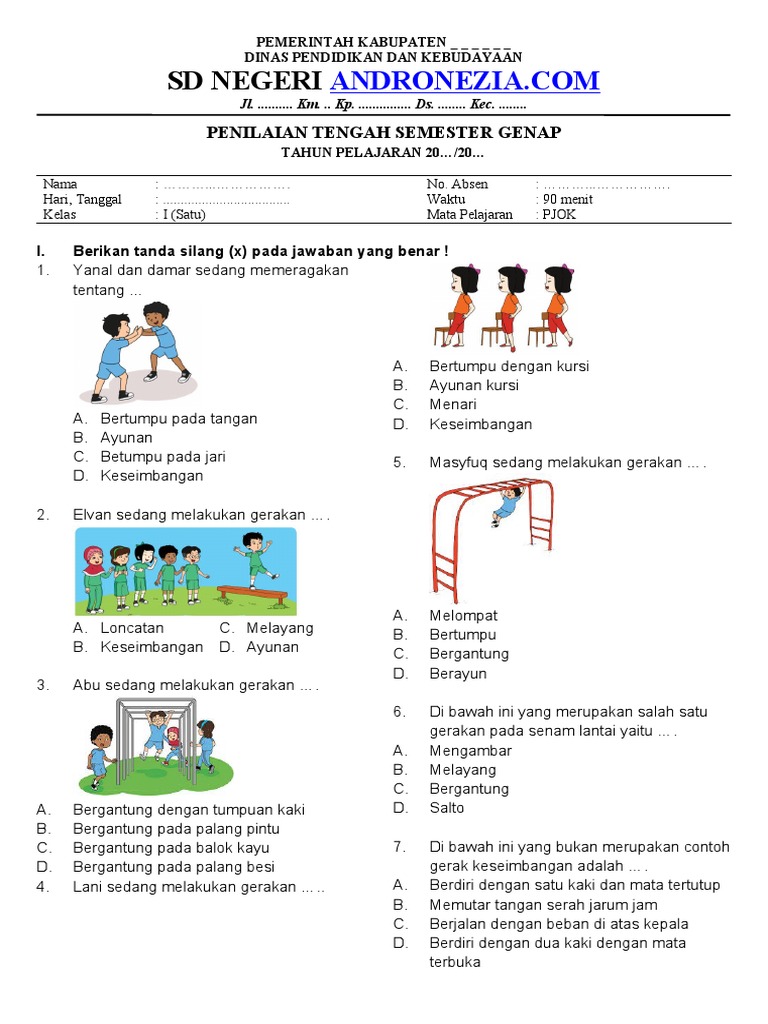Siap Menguji Gerak dan Keceriaan Contoh Soal Ujian PJOK Kelas 1 SD Siap Menguji Gerak dan Keceriaan Contoh Soal Ujian PJOK Kelas 1 SD