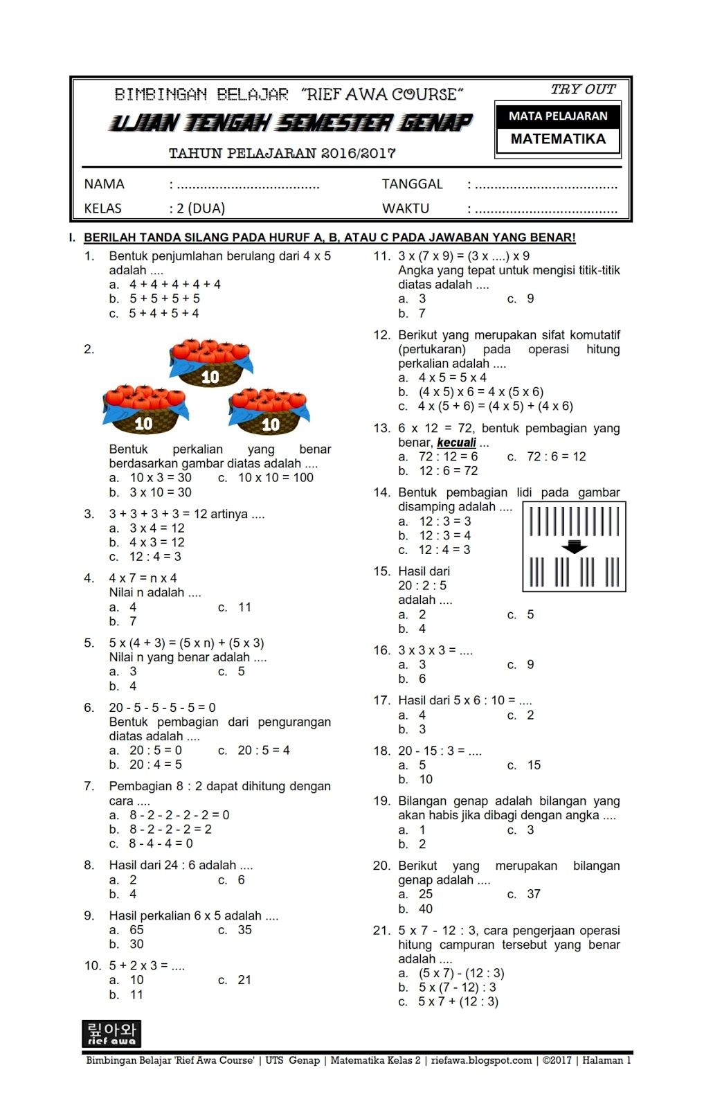 Menguasai Matematika Kelas 3 SD Semester 2 Kurikulum 2013 Panduan Soal