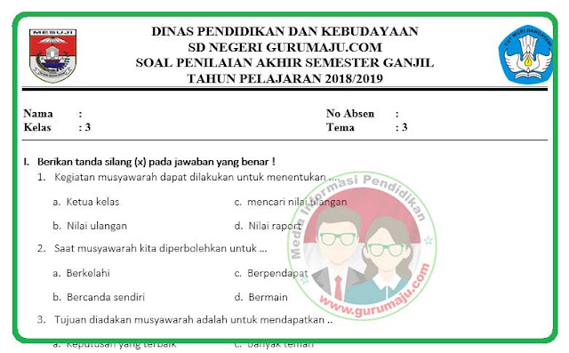 Soal UAS PAS Kelas 3 Tema 3 Kurikulum 2013 Revisi 2018 - SIAP UJIAN