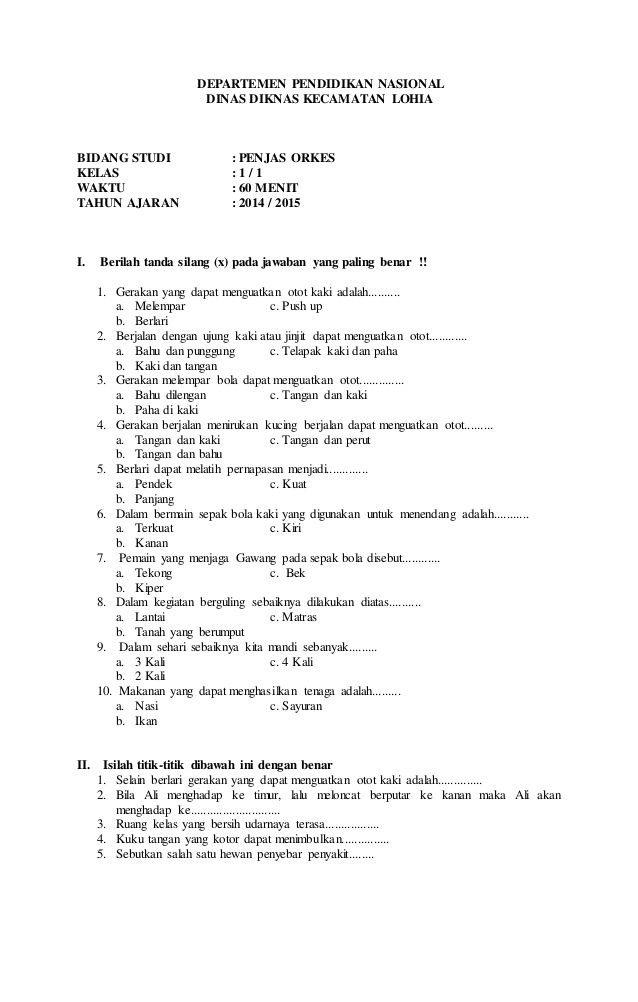 Download Soal PAS Penjas Kelas 3 SD Semester 1 Terbaru 2026 Lengkap Kunci Jawaban, Ternyata Ini Rahasia Nilai Bagus