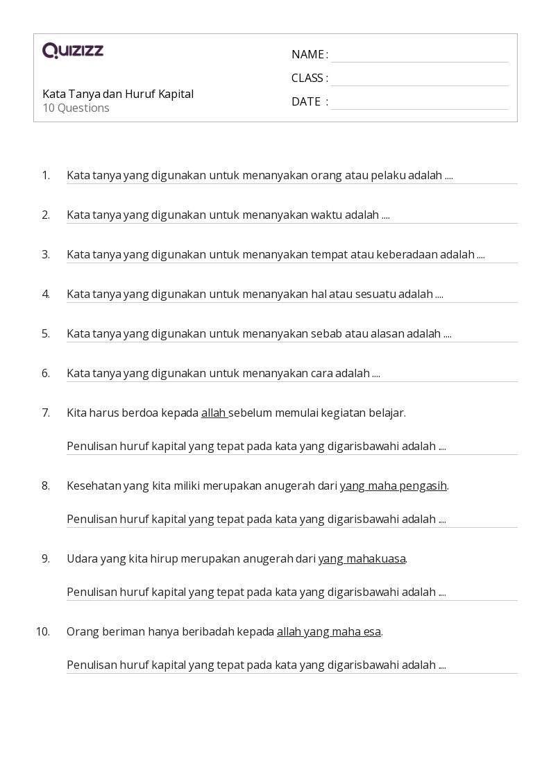 7 Rahasia Kuasai contoh soal bahasa indonsie materi huruf kapital sd kelas 2 Agar Lulus!