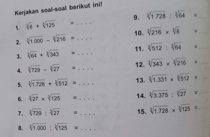 Rahasia Cepat Jawab Contoh Soal Akar Pangkat 3 Kelas 5 SD Agar Nilai Sempurna Rahasia Cepat Jawab Contoh Soal Akar Pangkat 3 Kelas 5 SD Agar Nilai Sempurna