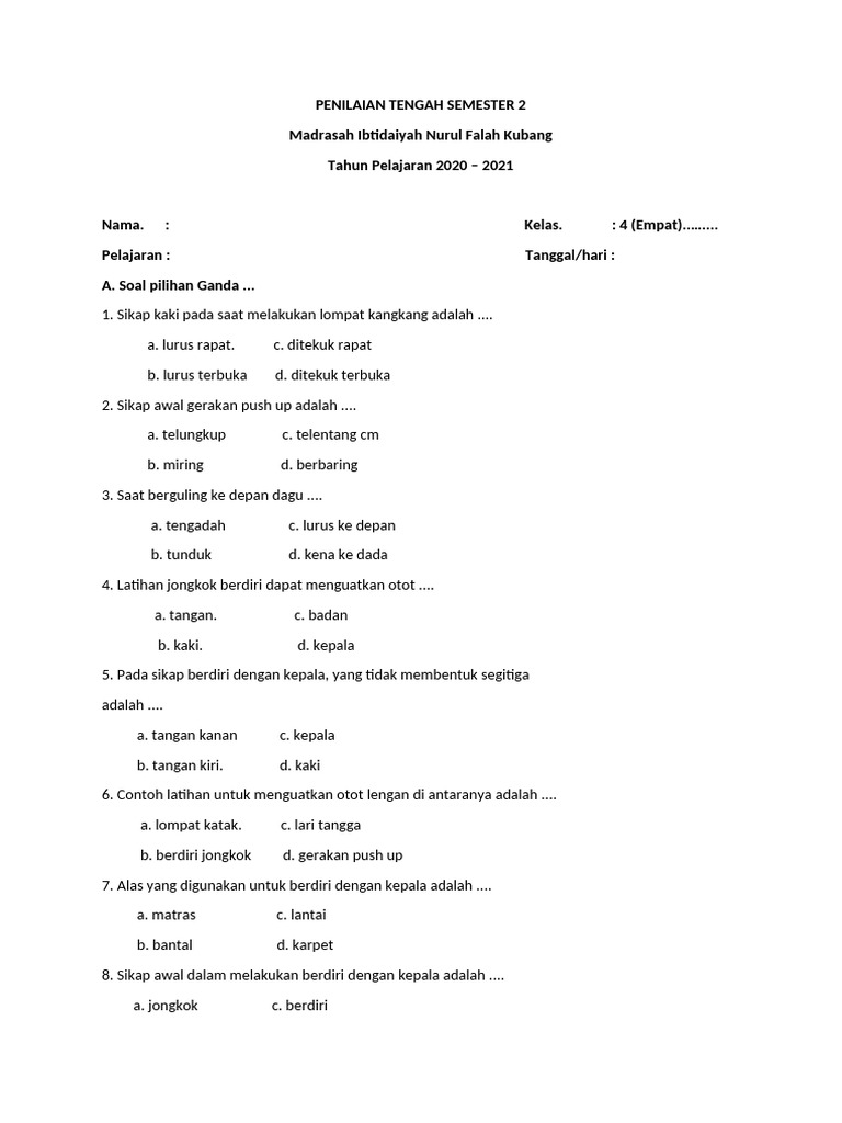 Rahasia Lulus Nilai Sempurna dengan Soal Penilaian Tengah Semester Kurikulum 2013 Kelas 4 SD