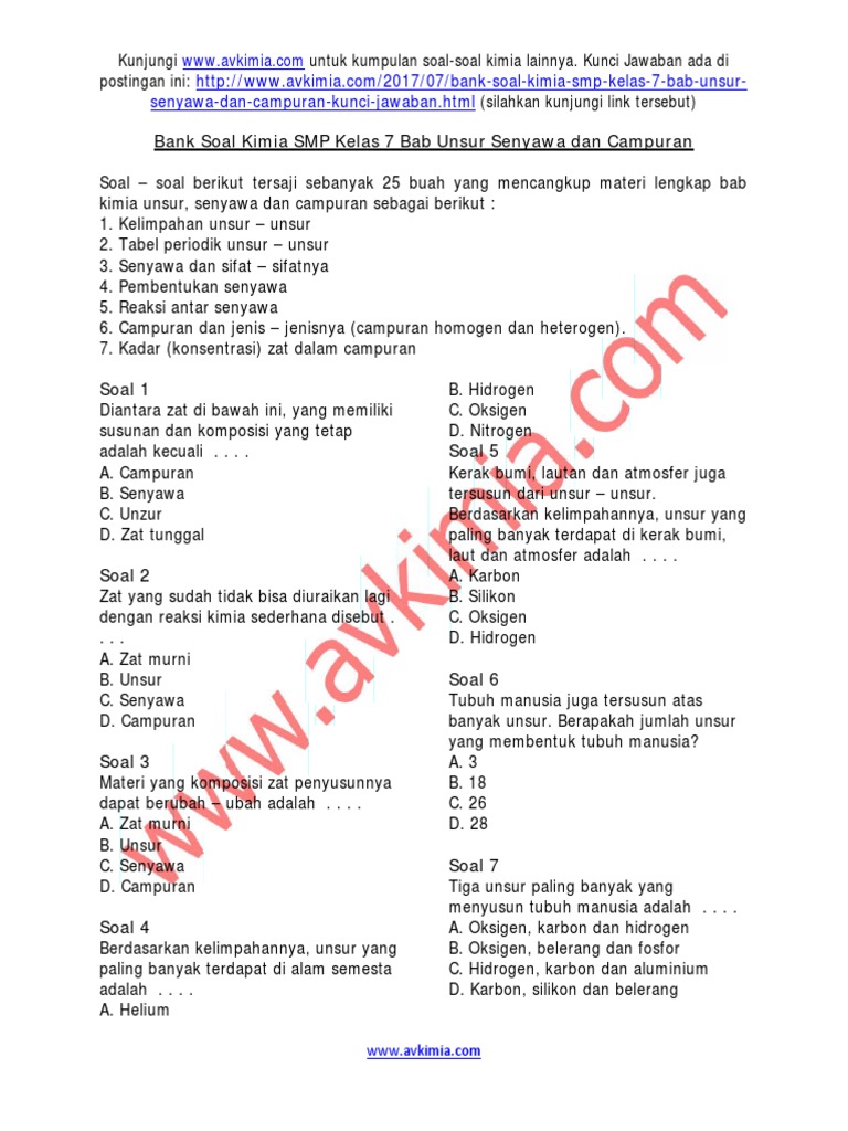 Rahasia Skor Sempurna dengan Latihan Soal Kimia SMP Kelas 7 Semester 1 Terbaru
