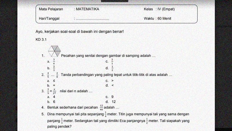 Wajib Tahu Bocoran soal penilaian tengah semester 1 kelas 4 pab agar Nilai Sempurna Wajib Tahu Bocoran soal penilaian tengah semester 1 kelas 4 pab agar Nilai Sempurna